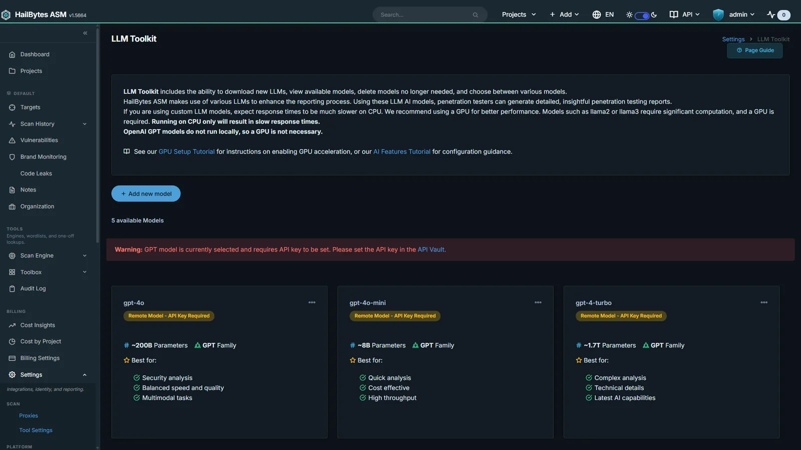 HailBytes ASM AI / LLM Toolkit: OpenAI, Ollama, and OpenRouter for finding triage and remediation copy.