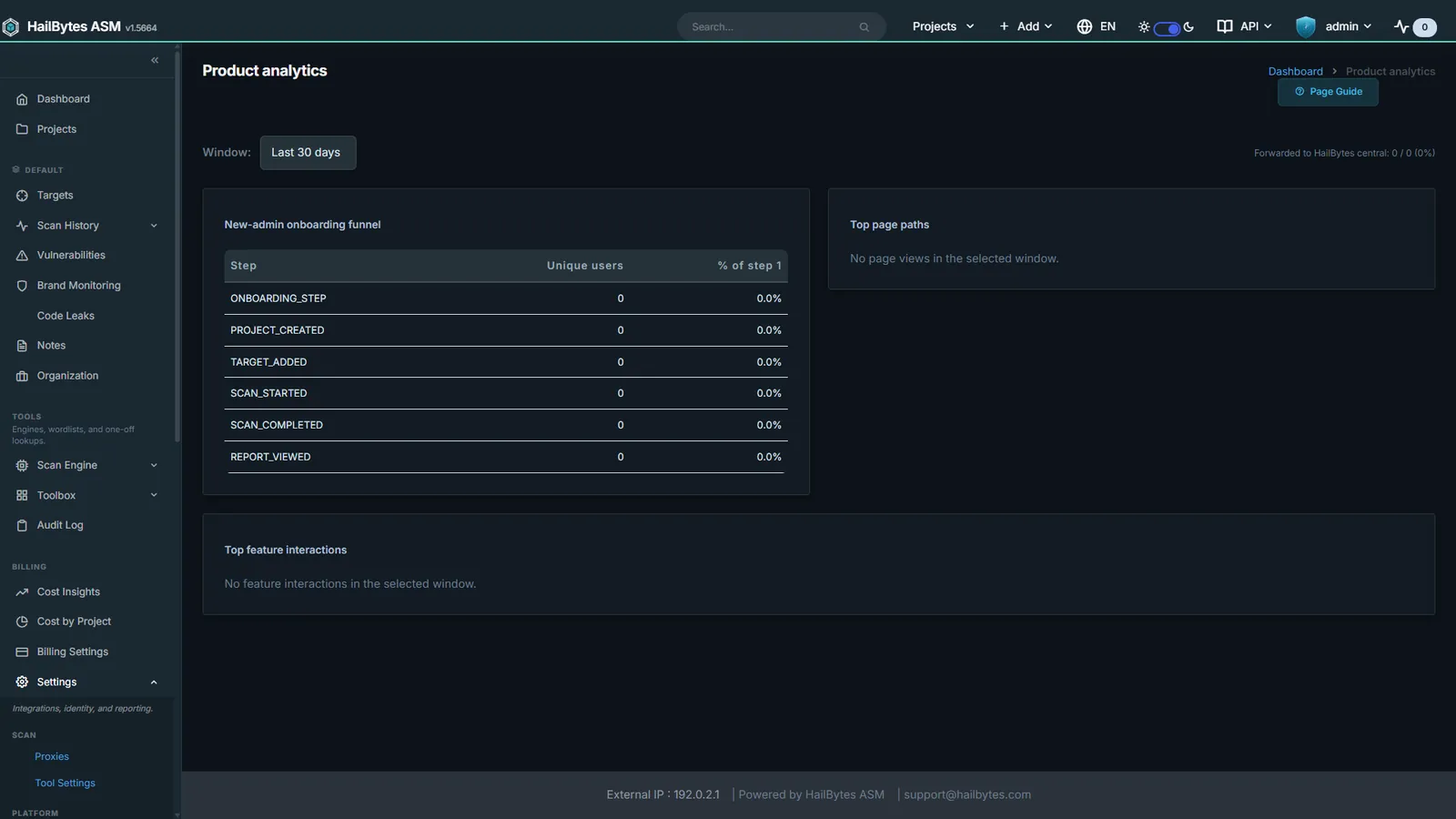 HailBytes ASM Usage Analytics: Self-hosted product analytics; nothing leaves your instance.