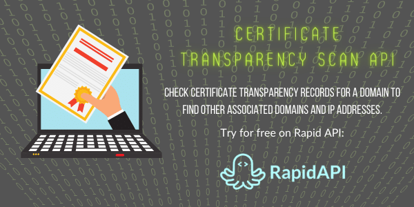 certificate transparency scan api banner