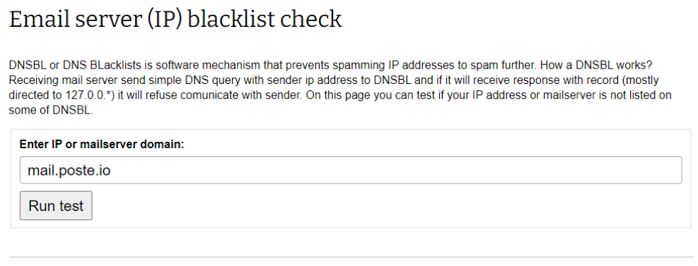 Email Server blacklist check