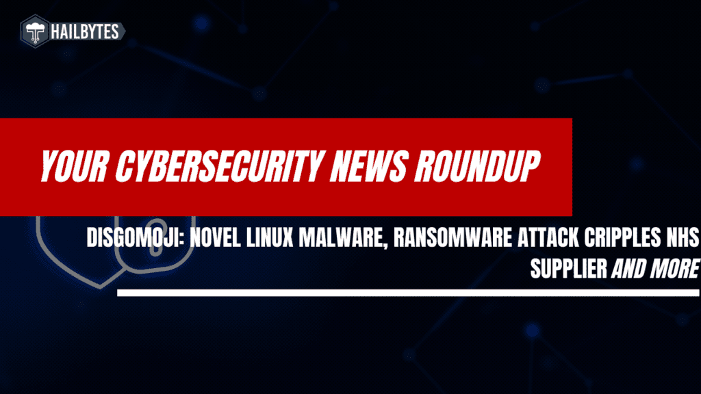 Digital banner for cybersecurity news summary on malware threats