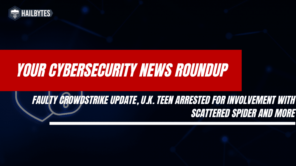 Cybersecurity news banner featuring recent updates and arrests