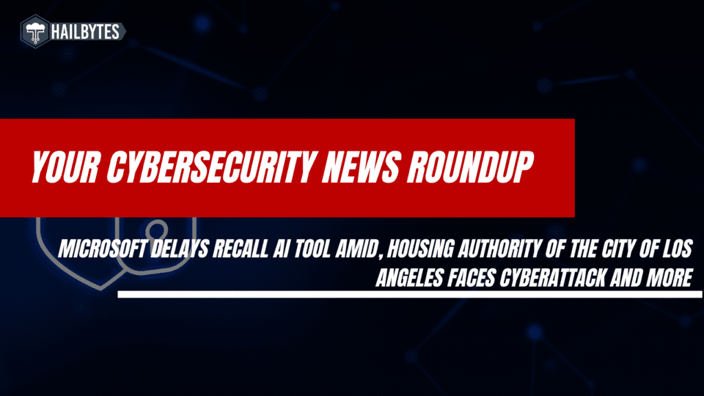 Cybersecurity update banner with Microsoft and LA news