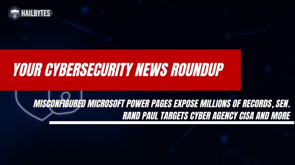 Cybersecurity news banner on Microsoft Power Pages breach