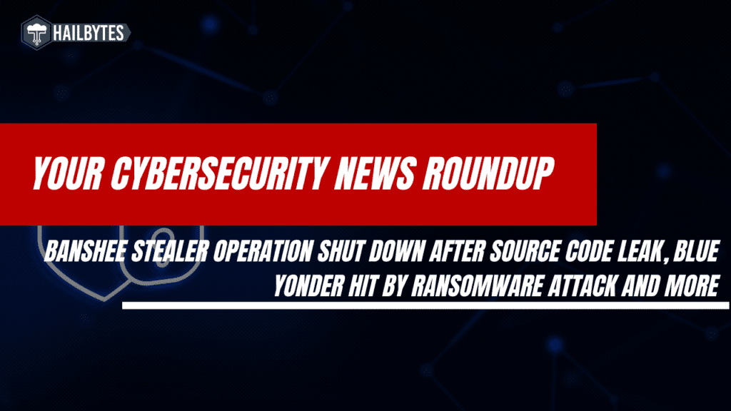 Cybersecurity news roundup banner from Hailbytes